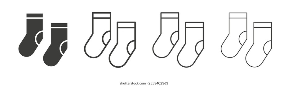 Socks icons collection. vector set in black color