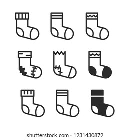 Socks icons set