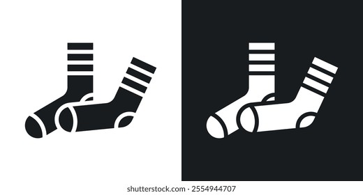 Socks icons in solid black and white colors