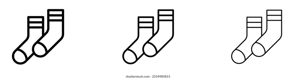 Socks icons in tree different stroke sizes