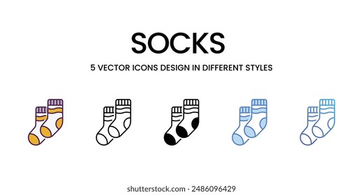 Socks icons vector set stock illustration.