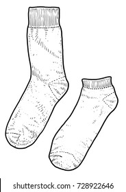 Socks illustration  drawing  engraving  ink  line art  vector