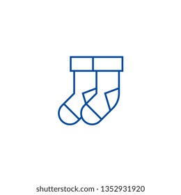 Socks illustration line icon concept. Socks illustration flat  vector symbol, sign, outline illustration.