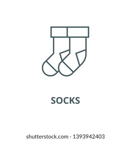 Socks illustration vector line icon, linear concept, outline sign, symbol