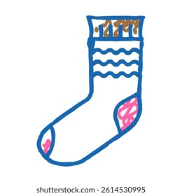 socks knitting wool doodle icon sketch vector. socks knitting wool sign. isolated symbol illustration