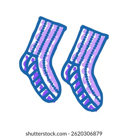 socks knitting wool doodle icon sketch vector. socks knitting wool sign. isolated symbol illustration