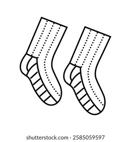 socks knitting wool line icon vector. socks knitting wool sign. isolated contour symbol black illustration