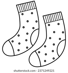 Socks line art. Vector illustration with autumn theme.