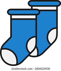 Socks Line Filled Vector Icon Design
