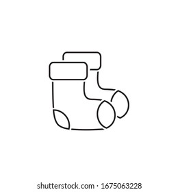 Socks line icon. Christmas socks vector illustration. Simple illustration of sock vector icon for web, mobile and UI design
