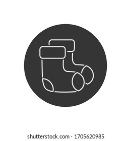 Socks line icon. Christmas socks vector illustration. Simple illustration of sock vector icon for web, mobile and UI design