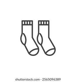 Socks line icon. linear style sign for mobile concept and web design. Socks outline vector icon. Symbol, logo illustration. Vector graphics