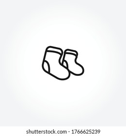 socks line icon on white background