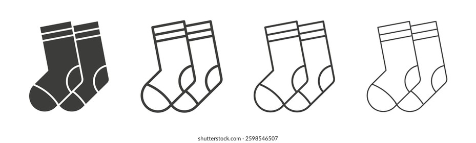 Socks line icon vector illustration set.