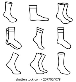 Socks line icon, vector logo isolated on white background