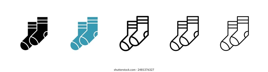 Socks line icon vector set.