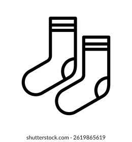Socks Line Vector Illustration Isolated On White Background.