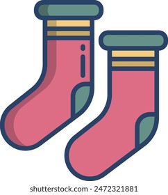 Socks linear color vector illustration
