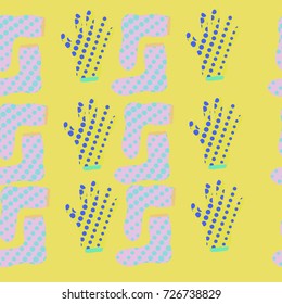Socks, mittens seamless  halftone pattern. Hand drawn.