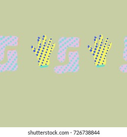 Socks, mittens seamless  halftone pattern. Hand drawn.