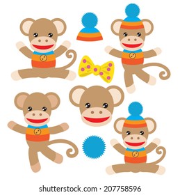 Socks monkeys vector illustration