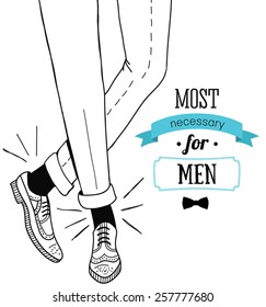 socks - most necessary for men / classic trousers and shoes (vector)