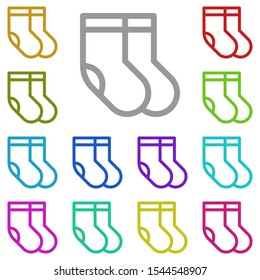 Socks multi color icon. Simple thin line, outline vector of laundry icons for ui and ux, website or mobile application