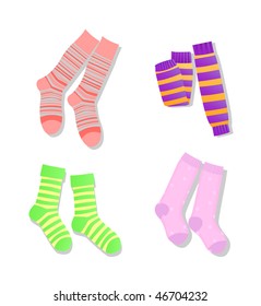 Socks on white background