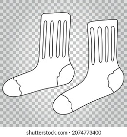 Socks outline doodle icon. Pair of socks vector illustration. Isolated.  For print, web, mobile, infographics, and coloring pages