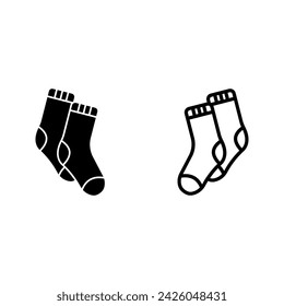 Socks outline icon color editable
