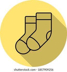 Socken-Umriss-Symbol im langen Schattenstil