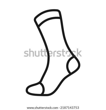 Socks outline icon. warm sock vector illustration