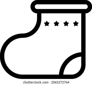 Socks Outline Vector Icon Design
