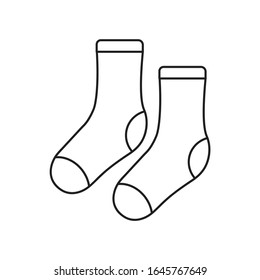 Socks outline vector icon. Illustration isolated on white background for graphics and web design