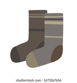 Socks. Pair of socks. Warm socks. Vector illustration of socks. Vector illustration.