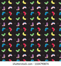 Socks pattern on black background