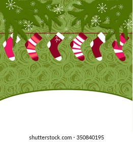 Socks pattern. Vector  illustration for your text.