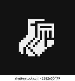 Socks pixel art icon. Design for logo, sticker, mobile app, website, badges and patches. 8-bit sprite. Isolated vector illustration.
