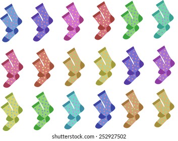socks  rainbow pattern sock vector