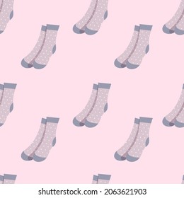 Socks seamless pattern. Vector cartoon pattern.