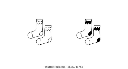 Icono de conjunto de calcetines con Vector de fondo blanco