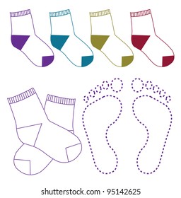 Socks set illustration on white background