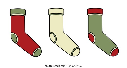 Socks set with one design and different colors
