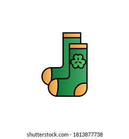 Socks, shamrock color gradient vector icon