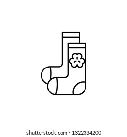 Socks, shamrock icon. Simple thin line, outline vector of Saint Patrick's Day icons for UI and UX, website or mobile application