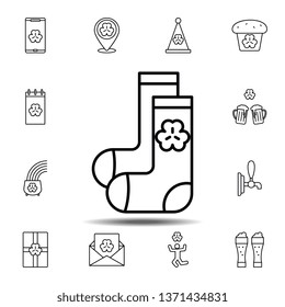 Socks, shamrock icon. Simple thin line, outline vector element of Saint Patricks Day icons set for UI and UX, website or mobile application
