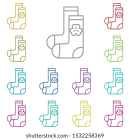 Socks, shamrock multi color icon. Simple glyph, flat vector of saint patricks day icons for ui and ux, website or mobile application