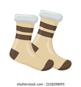 Socks Sign Emoji Icon Illustration. Foot Clothes Vector Symbol Emoticon Design Clip Art Sign Comic Style.