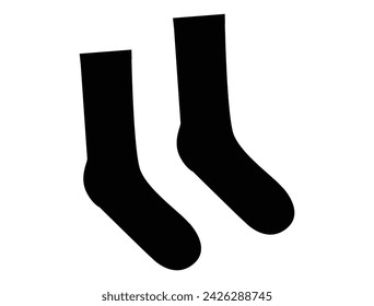 Socks silhouette vector art white background