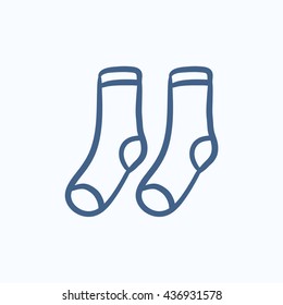 Socks sketch icon for web, mobile and infographics. Hand drawn Socks icon. Socks vector icon. Socks icon isolated on white background.